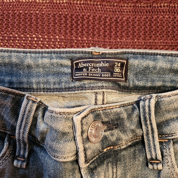 Abercrombie & Fitch Harper Skinny Boot Light Wash Jeans size 24/00S - Picture 11 of 11